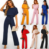 Lace Up Button Elegant Jumpsuit