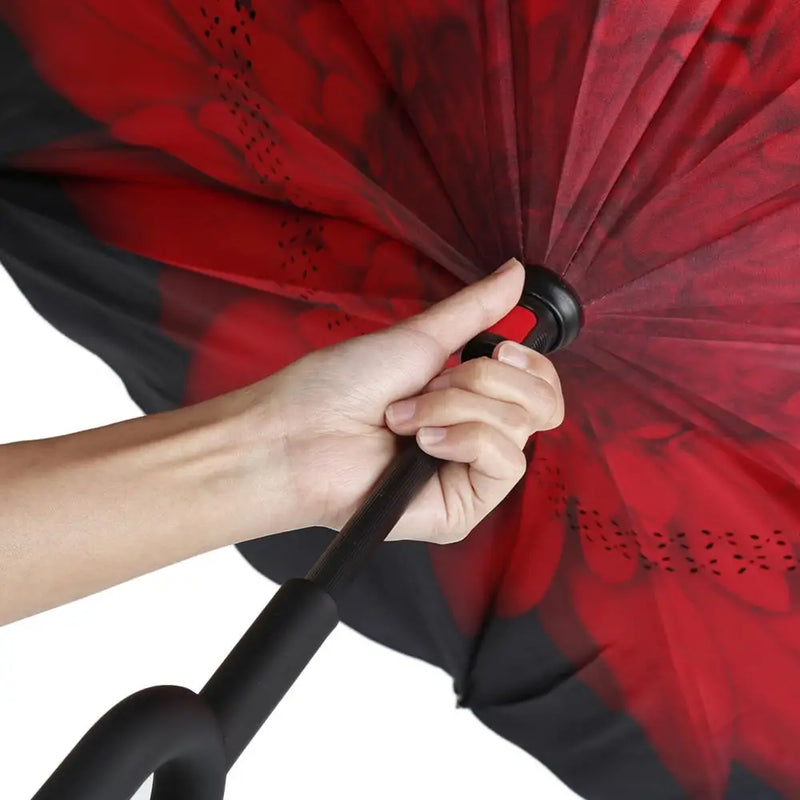 Reverse Long Handle Automatic Safety Anti-Rebound Umbrella