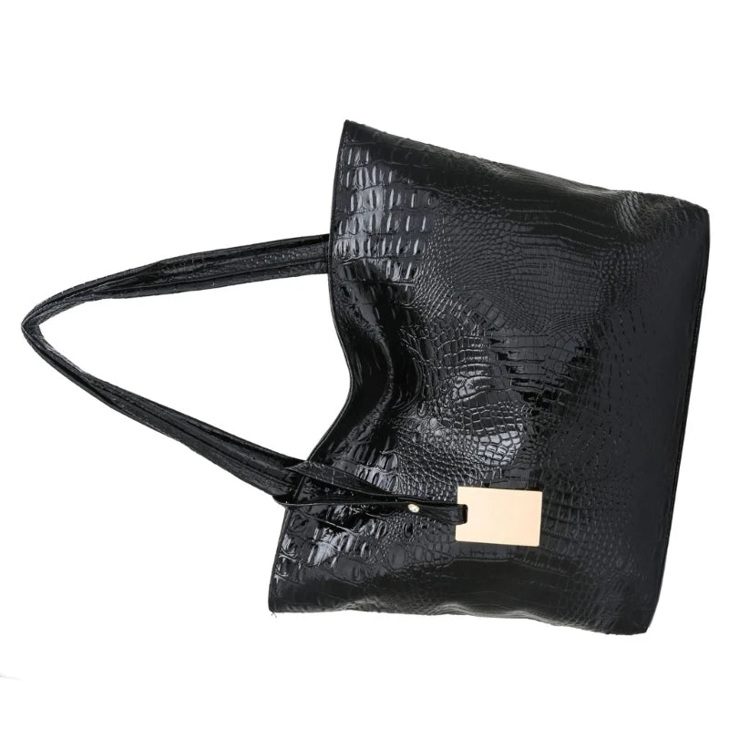 Metallic PU Leather Big Shoulder Bag