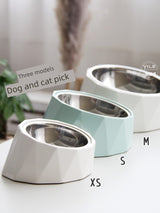 Bevel Neck Stainless Steel Dog Bowl