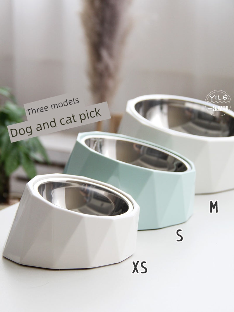 Bevel Neck Stainless Steel Dog Bowl