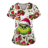 Christmas Grinch Scrub Tops