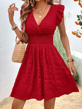 Elegant Short  V Neck A-line Dress