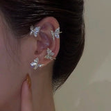 Butterfly Ear Clips Without Piercing - Sparkling Zircon Ear Cuff Clip