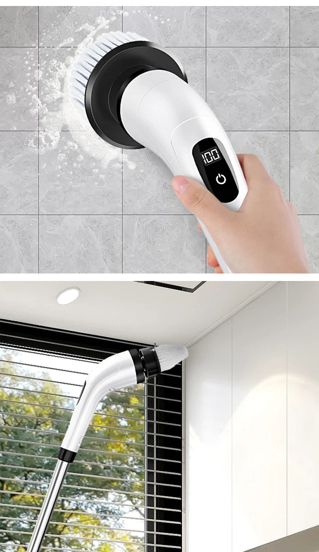 Household Cordless Spin Scrubber - Multipurpose Electric Cleaning Brush