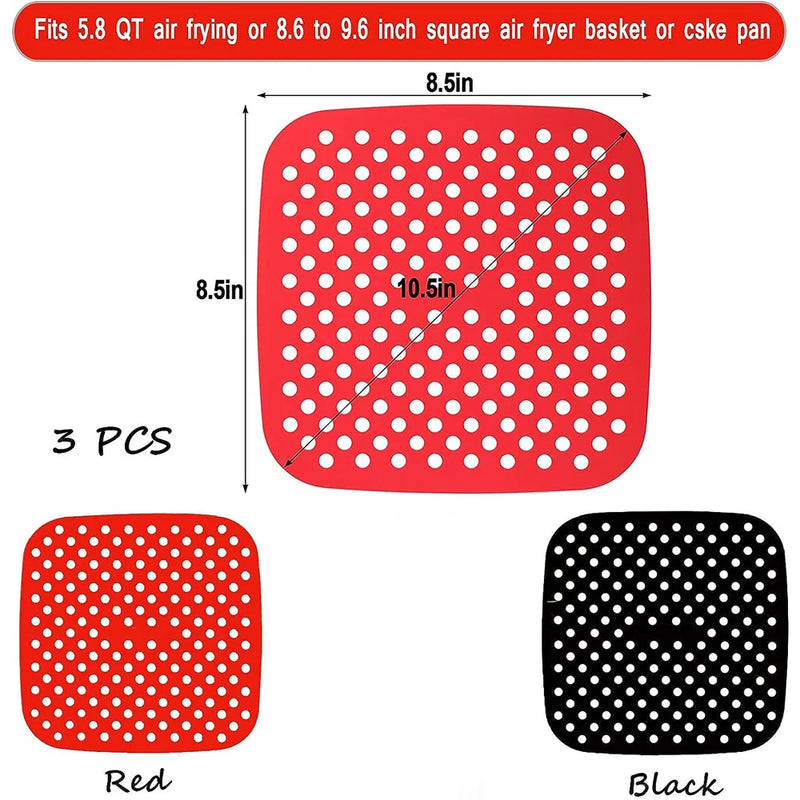 2Pcs Air Fryer Silicone Basket & Mold (Reusable Pan Liner)