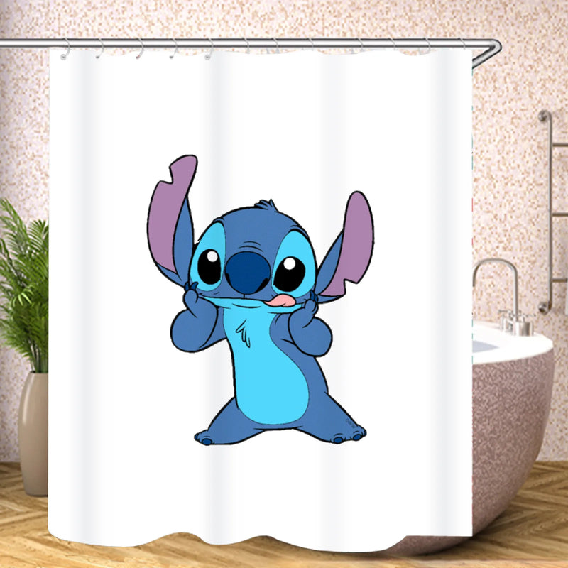 Stitch Bathroom Accessories Shower Curtain Set