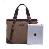 Khaki Casual Vintage Men's Canvas Travel Bag