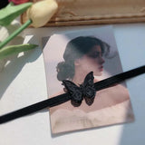 Fashion Black Velvet Lace Butterfly Choker