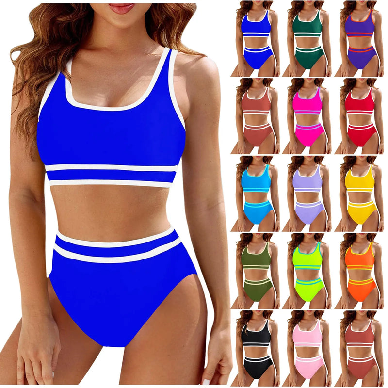 Sporty Two Piece Swimsuit - Athletic Beachwear