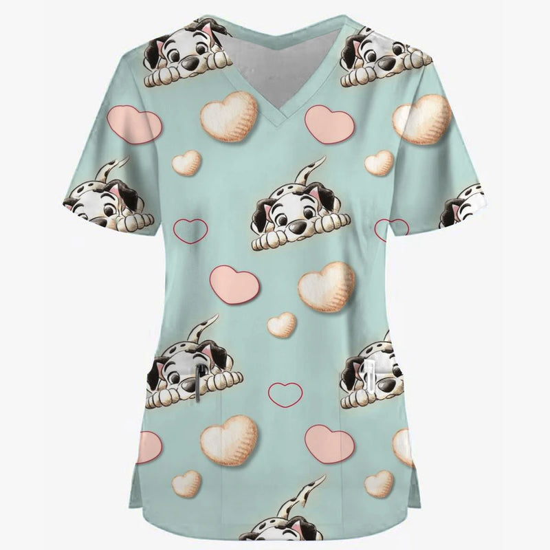 101 Dalmatian Printed Scrub Tops