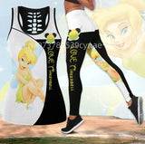 Disney Tinker Bell  Hollow Vest+Leggings Yoga Set