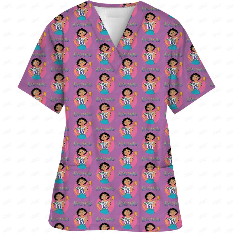 Disney Princess Printed Medical Scrubs