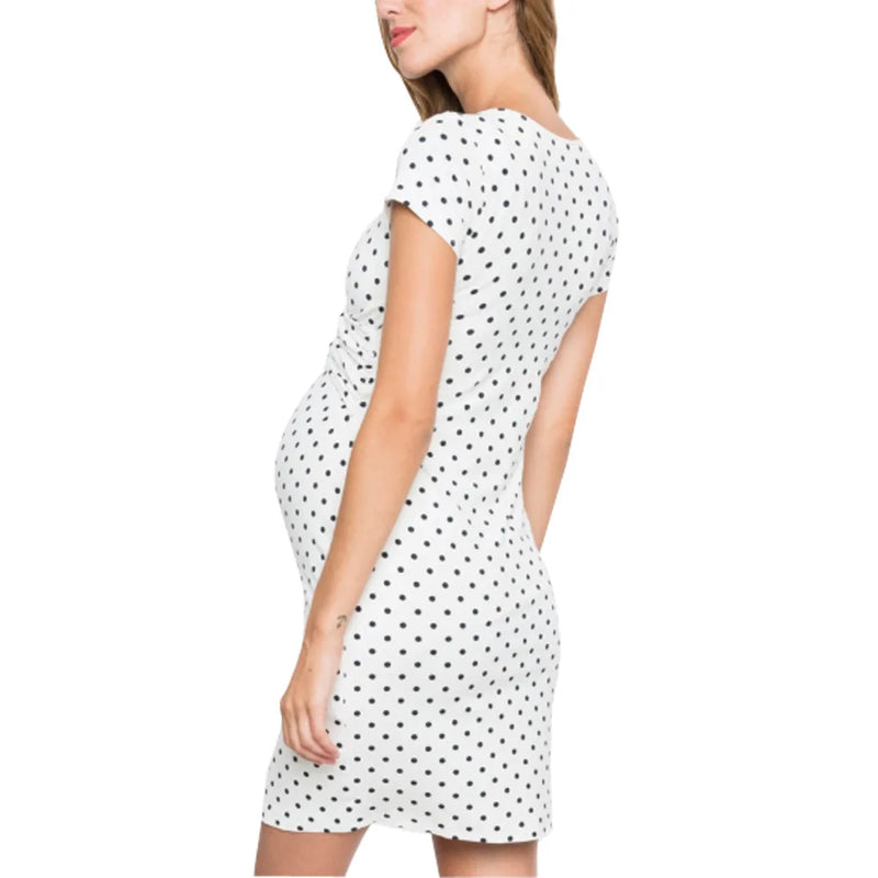 Summer Maternity Dress - Polka Dot Print