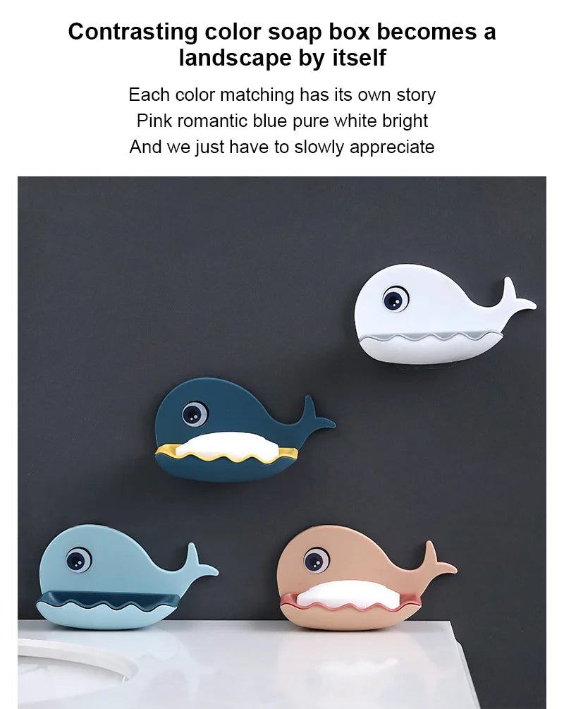 Whale Shape Soap Box Drain Soap Holder Box