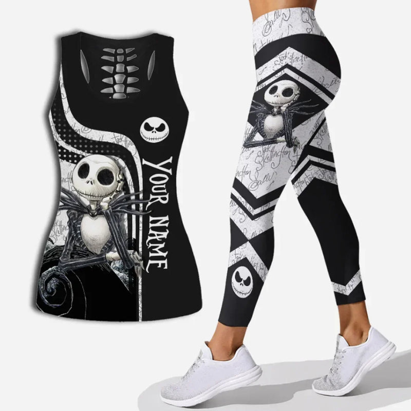 Disney Jack Skellington Hollow Vest + Leggings Yoga Suit