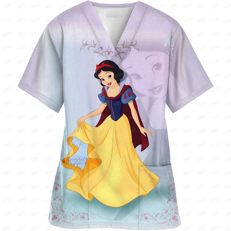 Disney Princess Printed Medical Scrubs