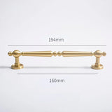 Vertical Solid Brass Gold Drawer Knobs T-Bar Handle