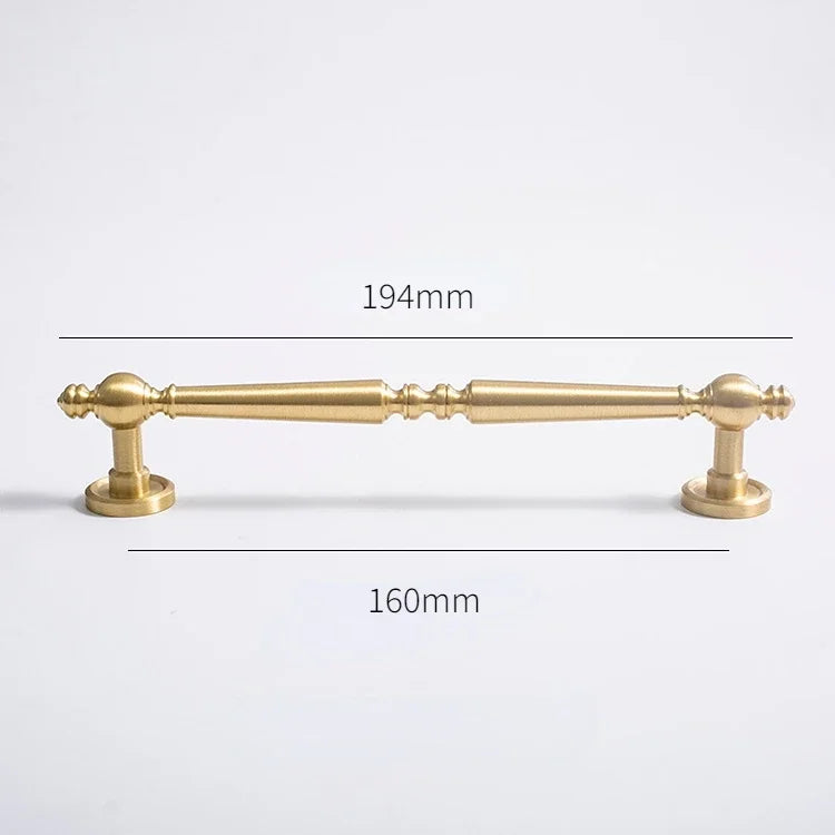 Vertical Solid Brass Gold Drawer Knobs T-Bar Handle