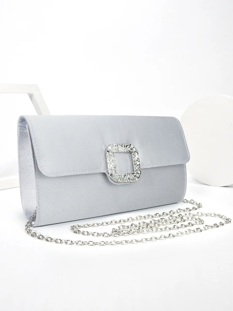 Rhinestone Square Buckle Dinner Bag