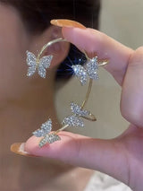 Butterfly Ear Clips Without Piercing - Sparkling Zircon Ear Cuff Clip