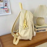 Durable Canvas Backpack with Cute Rabbit Ear Design