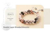 JD Natural Stone Double Layer Beaded Braided Bracelet