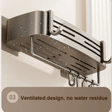 Punch-Free Bathroom or Shower Shelf - Aluminum Hanging Rack