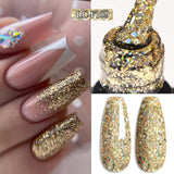 3 IN 1 Platinum Rose Gold Magnetic Gel Nail Polish - Moonlight Magnetic Gel Varnish with Glitter