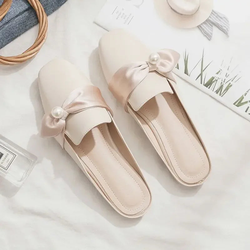 Beige Soft Skin Comfortable All Day Wear Mules