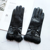 Women's Genuine Leather with Velvet Lining Fashion Driving/Riding Gloves