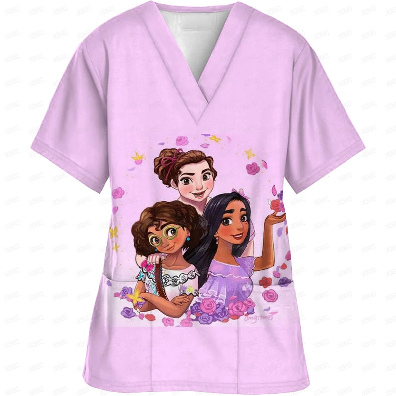 Disney Princess Printed Medical Scrubs