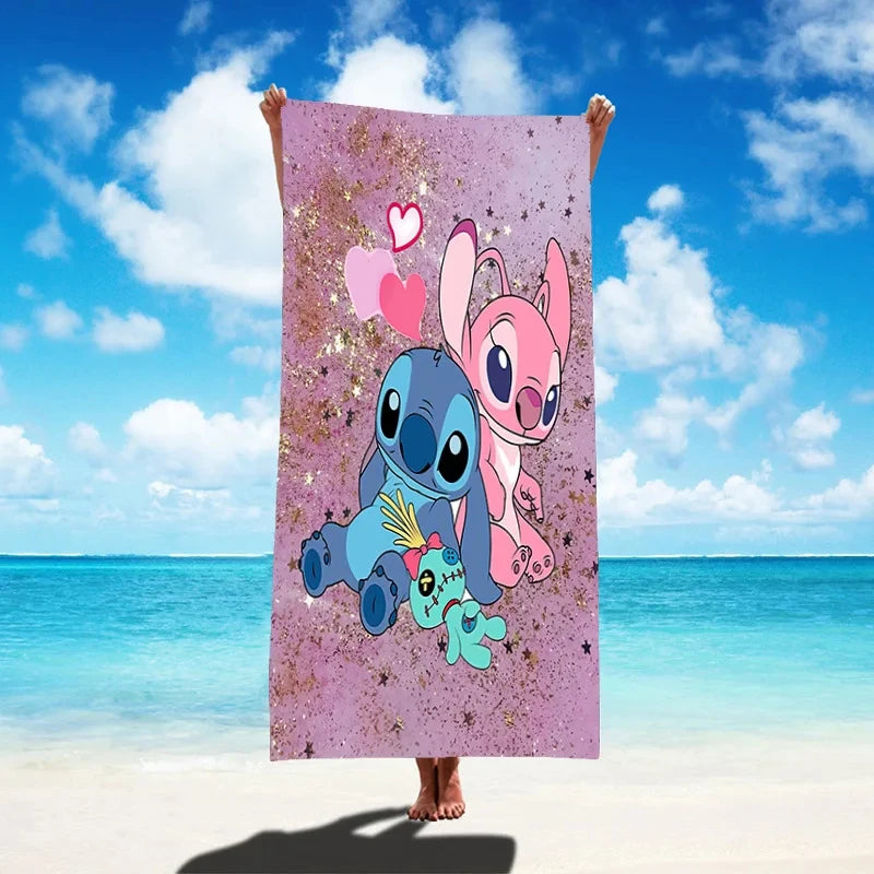 Stitch Kids Beach Towel - Lilo & Stitch Anime Figures Bath Towel