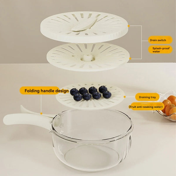 Foldable Vegetable Washing Bowl & Plastic ColanderFoldable Vegetable Washing Bowl & Plastic Colander