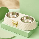 Double Stainless Steel Feeding Bowl