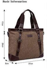 Khaki Casual Vintage Men's Canvas Travel Bag