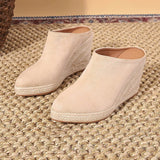 Wedge Platform Slippers - High Soft Pointed