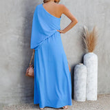 One-Shoulder Side Slit Temperament Long Dress