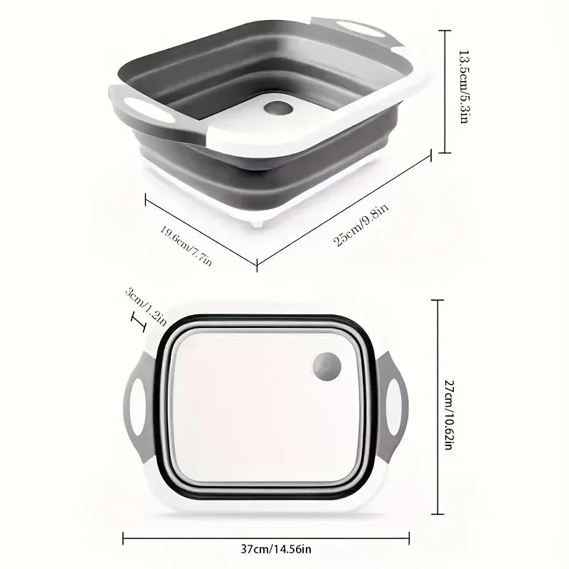 Foldable Chopping Board with Multifunctional Vegetable Bowl