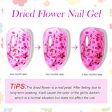 LILYCUTE 8ml Pink Dried Flower Gel Nail Polish – Natural Flower Fairy Nail Art Gel, Soak Off – UV/LED Varnish for Nails DIY