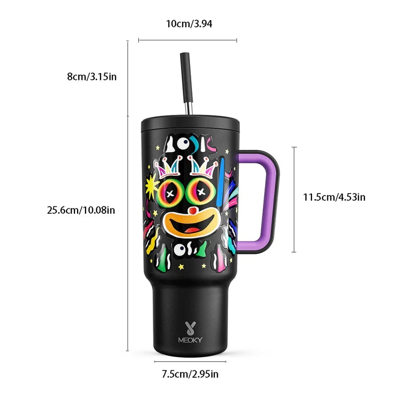 40oz Stainless Steel Thermo Cup with Straw