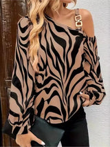 Leopard Print Off-Shoulder Blouse