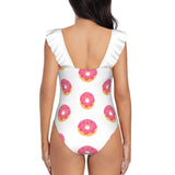 Happy Donut Black Mesh Swimsuit - One Piece Backless Swimwear