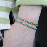 Turquoises Classic 3mm Blue Stone Tennis Charm Bangle