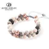 JD Natural Stone Double Layer Beaded Braided Bracelet