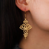 Lotus Flower Drop Earrings