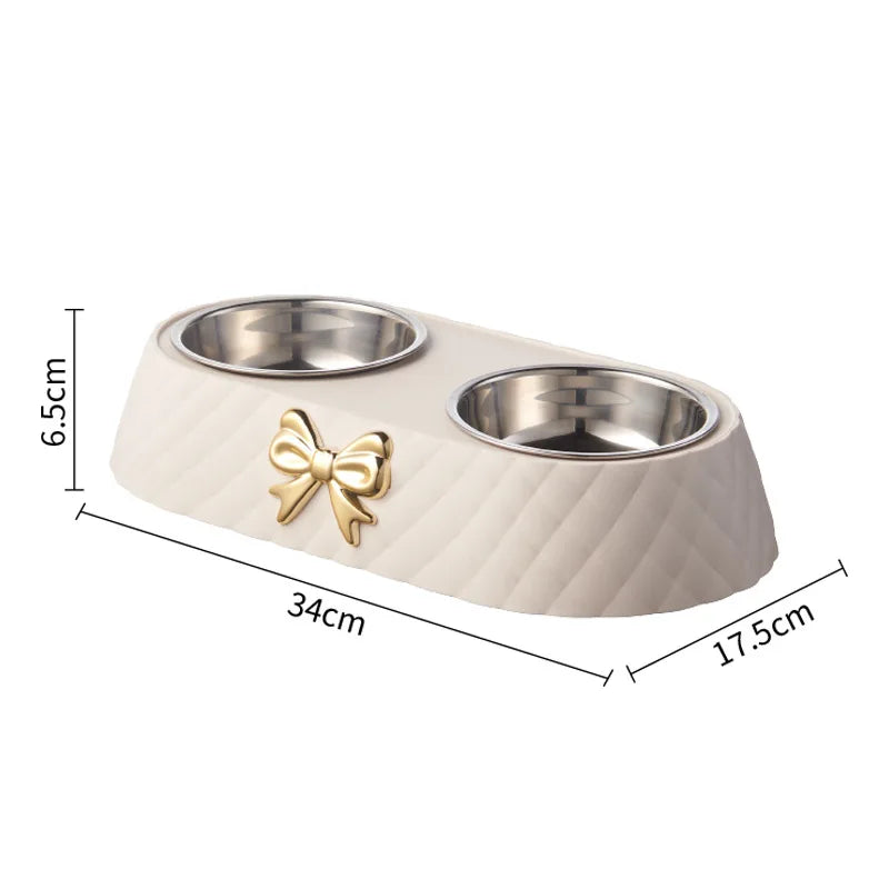 Double Stainless Steel Feeding Bowl