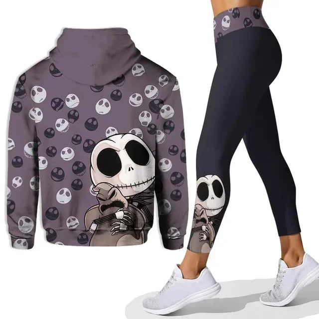 Nightmare Jack Skellington Hoodie and Leggings Yoga Pants Set