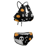 Skulls Bones And Pumpkins Bikini Swimsuit