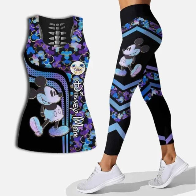 Mickey Mouse Hollow Vest and Leggings Yoga Suit